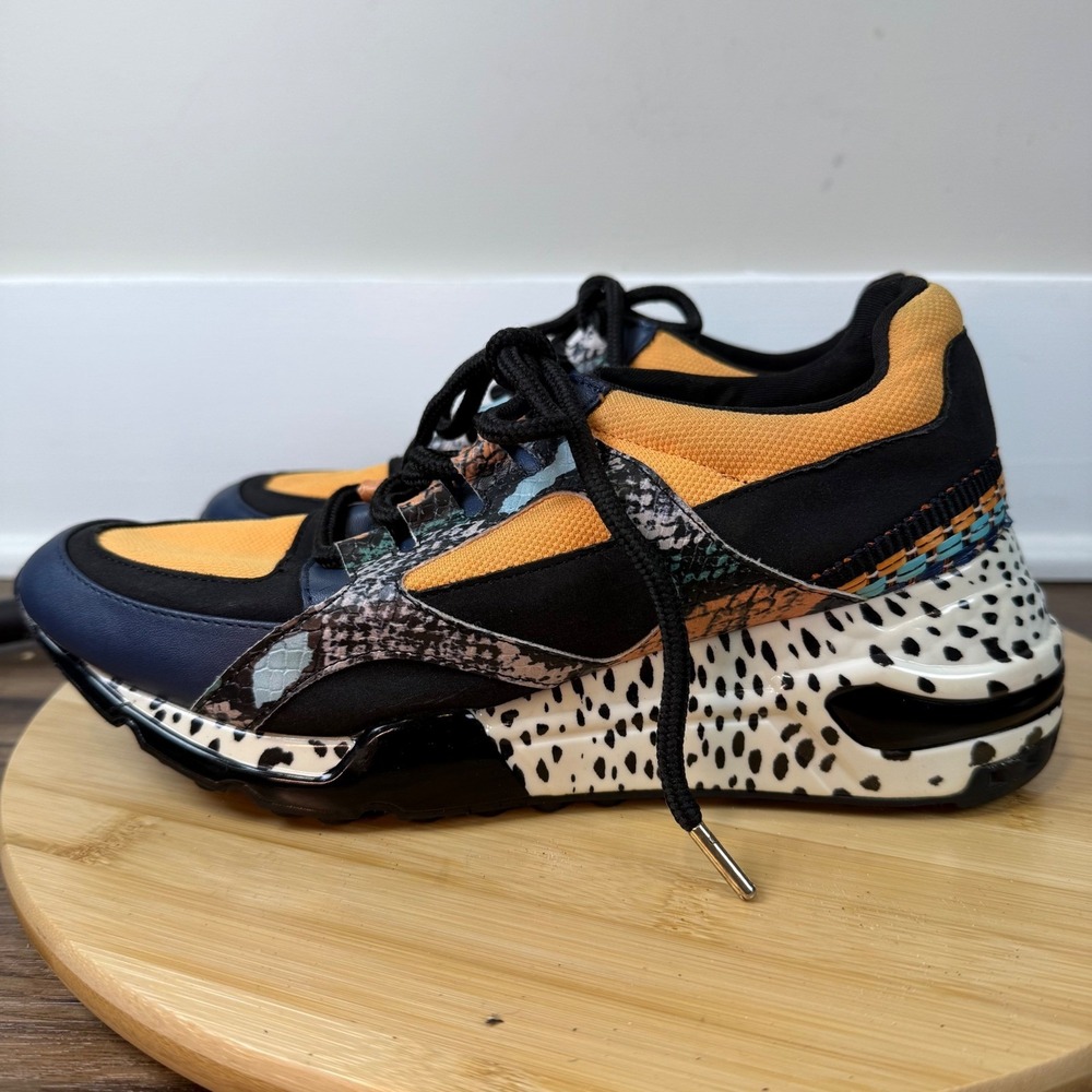 Steve Madden Barra Sneakers Womens 8M Multicolor Animal Print Chunky Streetwear - Picture 3 of 8